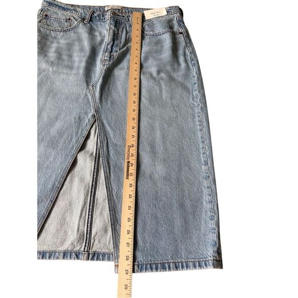 NEW Abercrombie & Fitch High Rise Denim Skirt size 14 Petite Light Wash Blue - Picture 7 of 11
